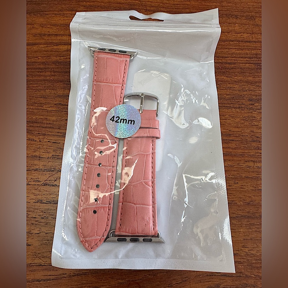 Amazon Pink Crocodile Leather Watch Buckle Band